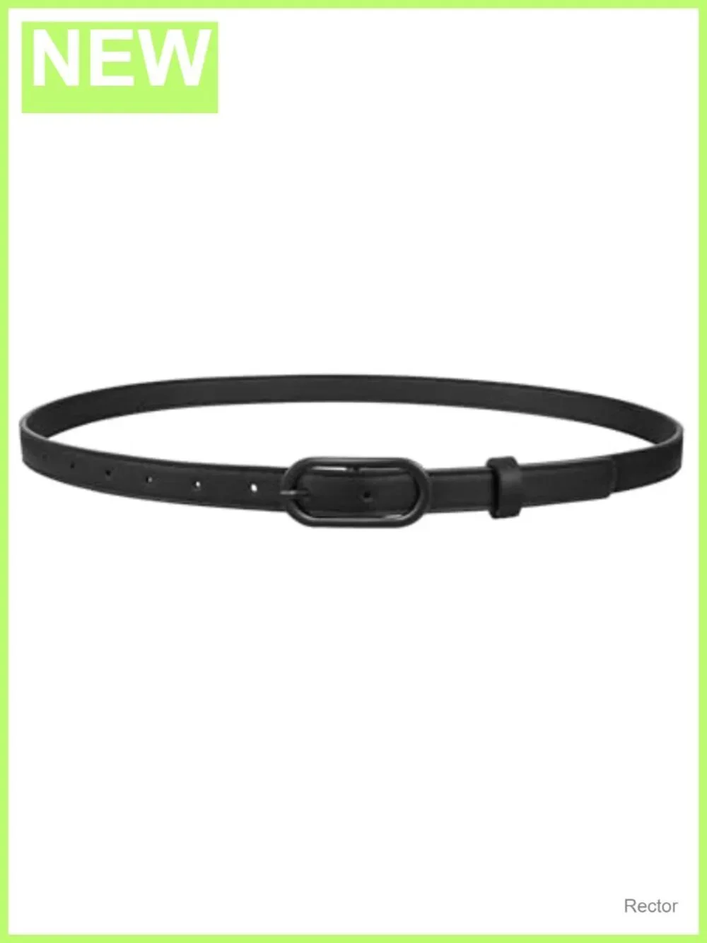 Women's Skinny PU Leather Belt with Oval Buckle 0.7